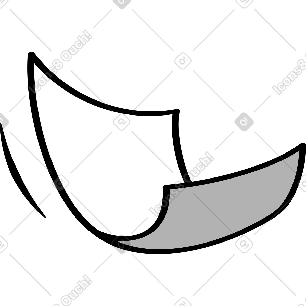 Looney スタイルの Folded sheet of white paper のイラストをPNG、SVG形式でダウンロード
