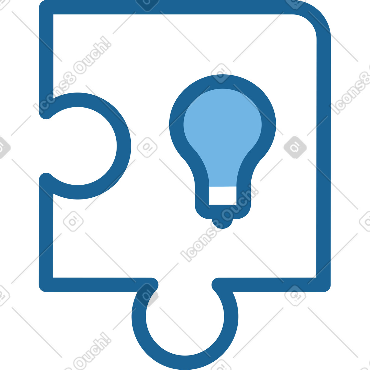 Glühbirnen-puzzle-Illustration im Natty-Stil als Download in PNG, SVG