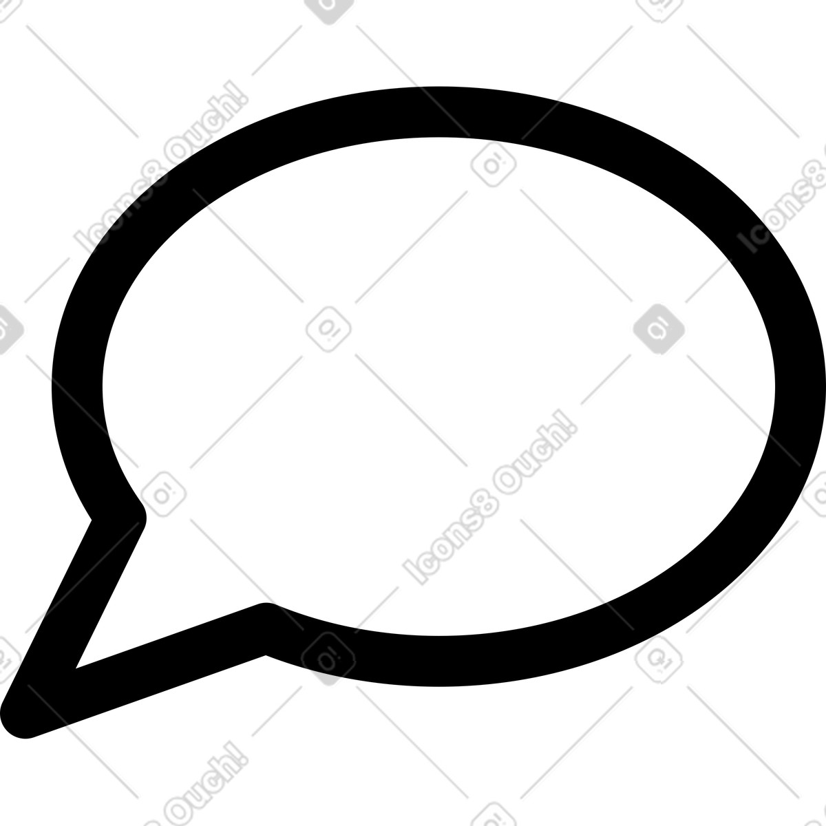 Speech bubble blank oval shape for comic dialogue and messages illustration in Notion Line Art style download in PNG, SVG