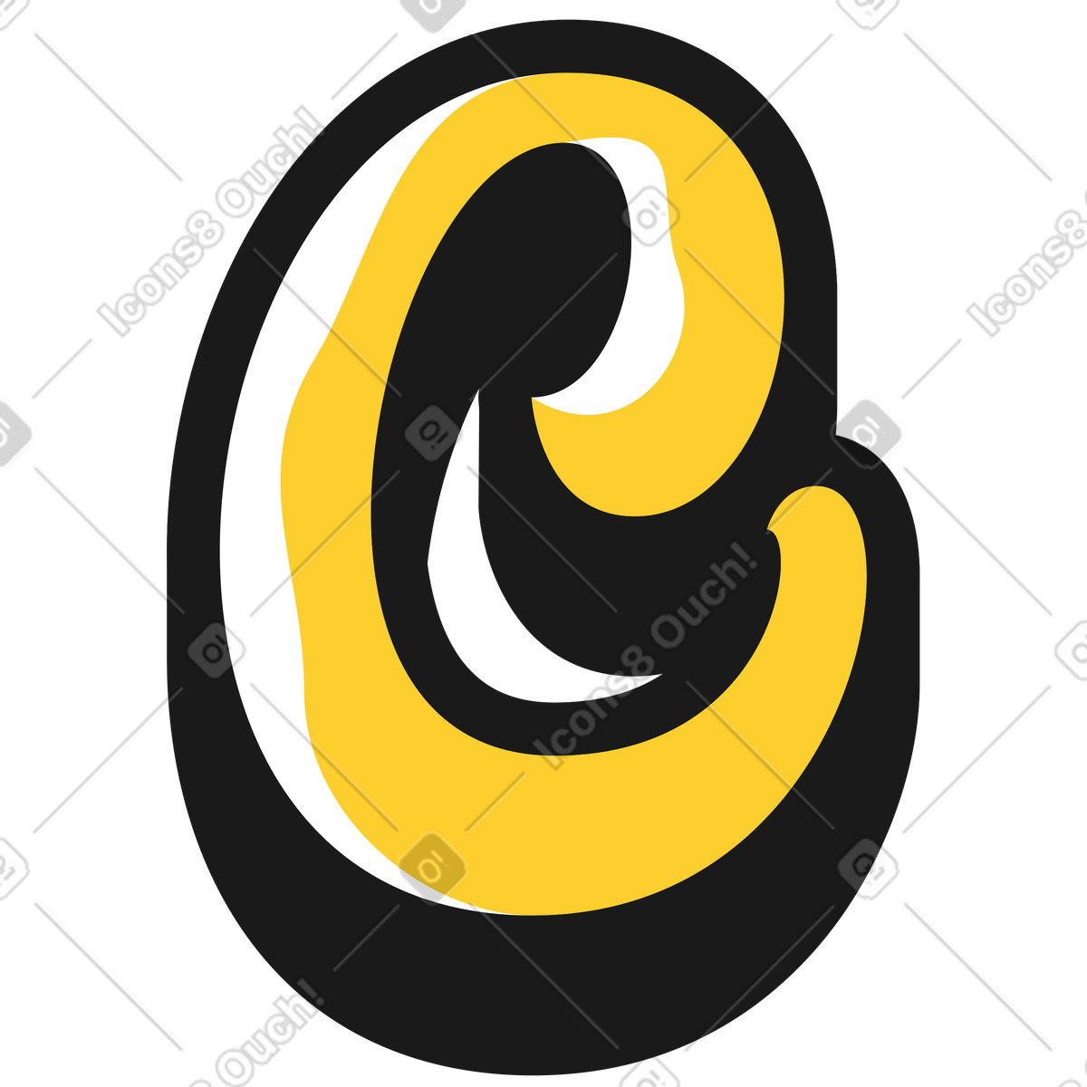 Taxi 스타일의 소문자 c 일러스트레이션 PNG, SVG 다운로드