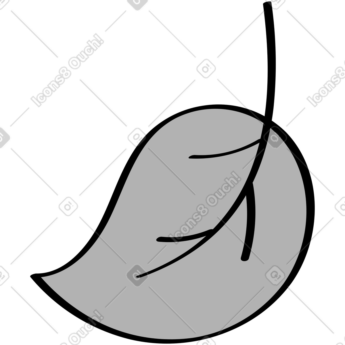 Blatt-Illustration im Looney-Stil als Download in PNG, SVG