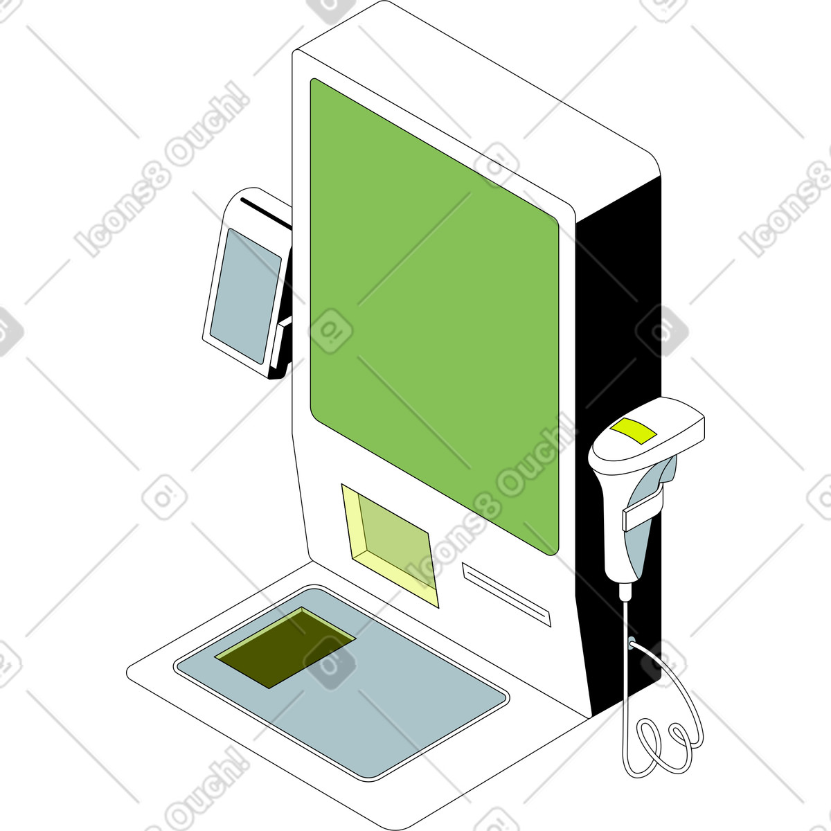 Cassa automatica illustrazione in stile Isometric scarica in PNG, SVG