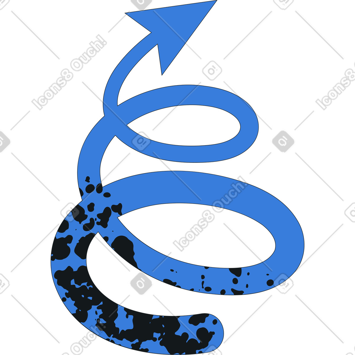 Upward spiral arrow illustration in Midnight style download in PNG, SVG