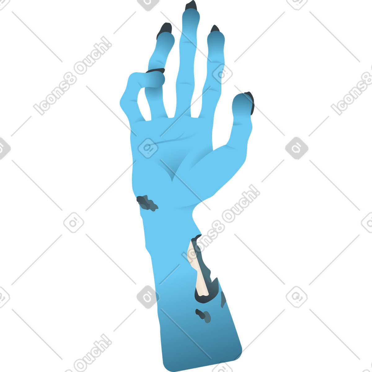 Ilustração de Mão zumbi em no estilo Halloween Party para baixar em PNG, SVG