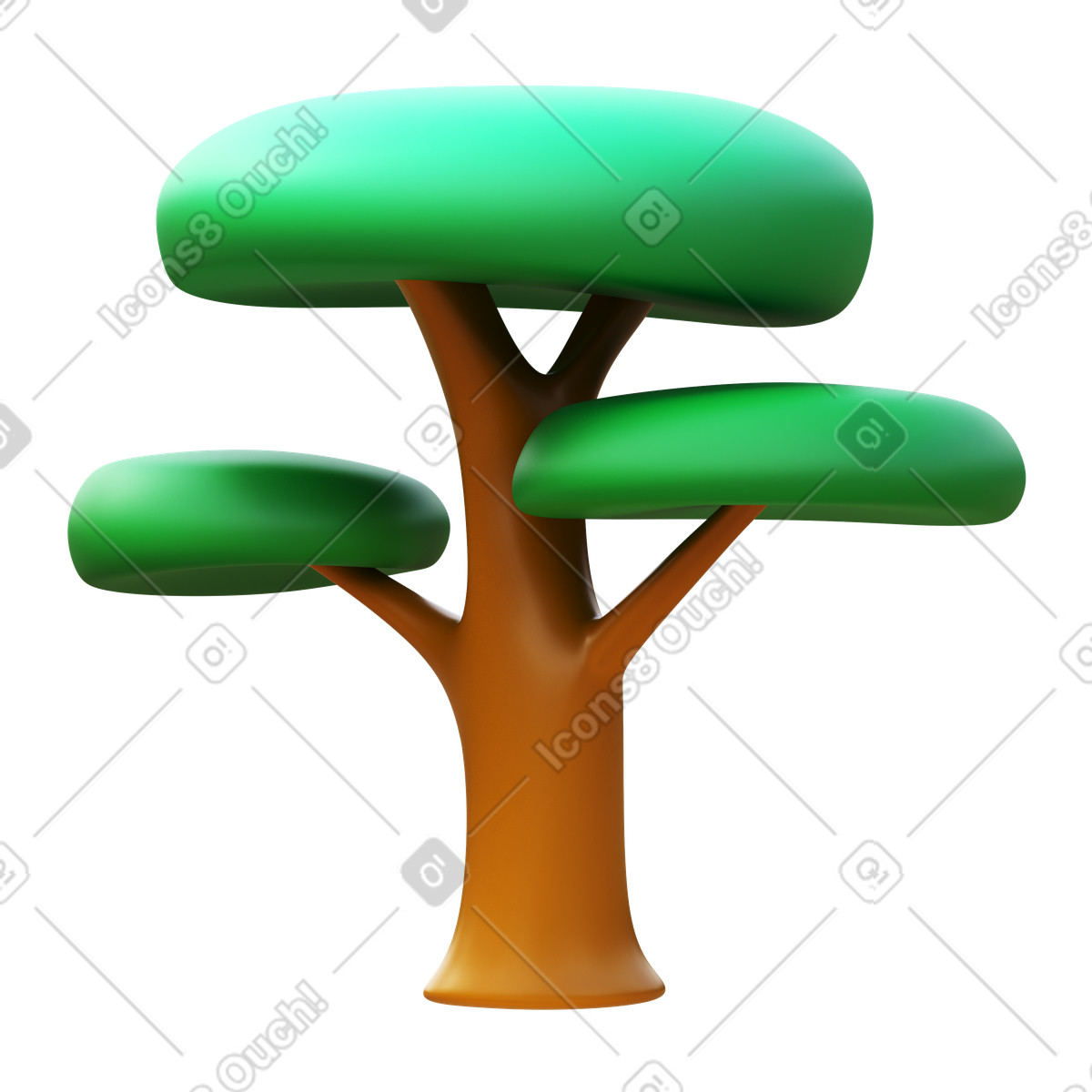 Ilustración Árbol de acacia en estilo 3D Fluency a descargar en PNG y SVG