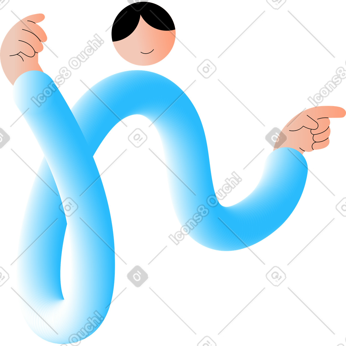 下载 Knotty 风格的 微笑的年轻男子 插画，支持 PNG、SVG 格式