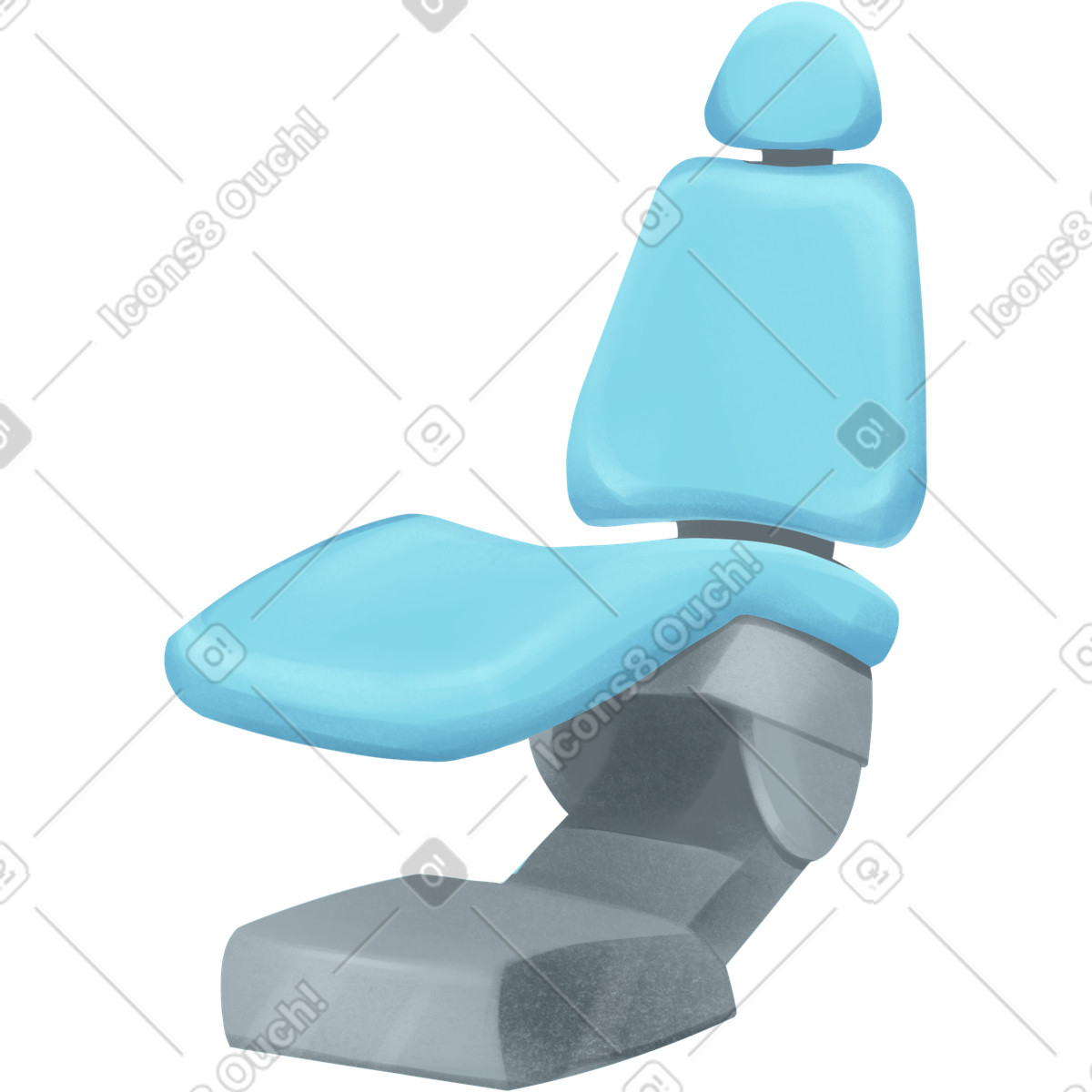Illustration Blue dentist chair dans le style Demure à télécharger aux formats PNG, SVG