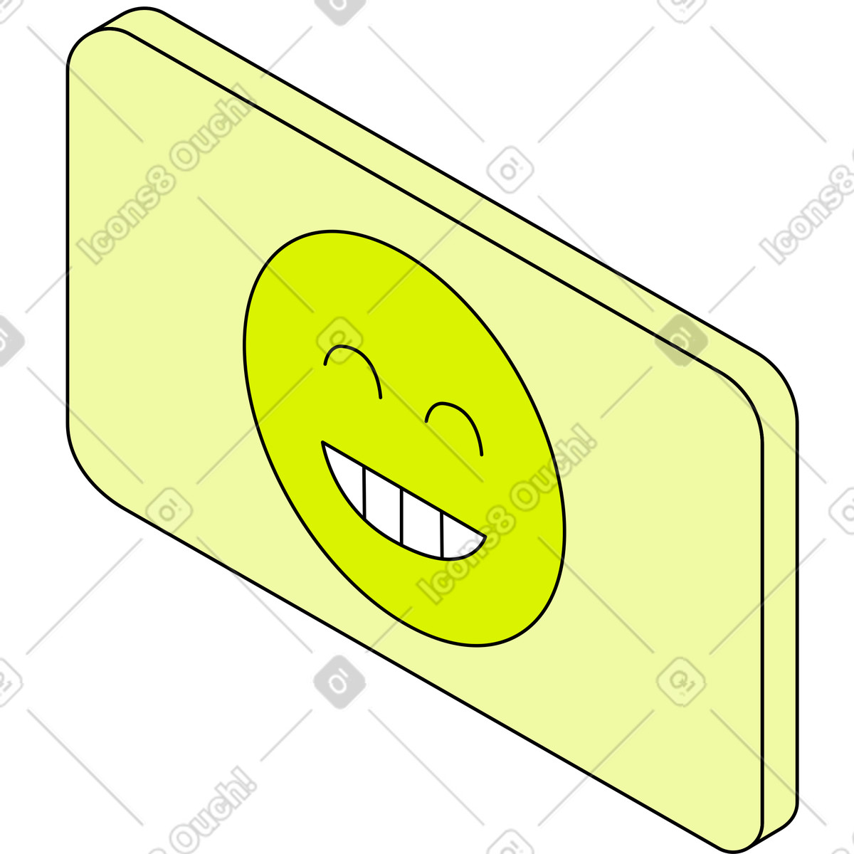 Finestra con le emozioni illustrazione in stile Isometric scarica in PNG, SVG