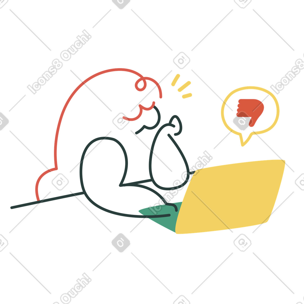 Macaroni 스타일의 싫어하는 것 일러스트레이션 PNG, SVG 다운로드