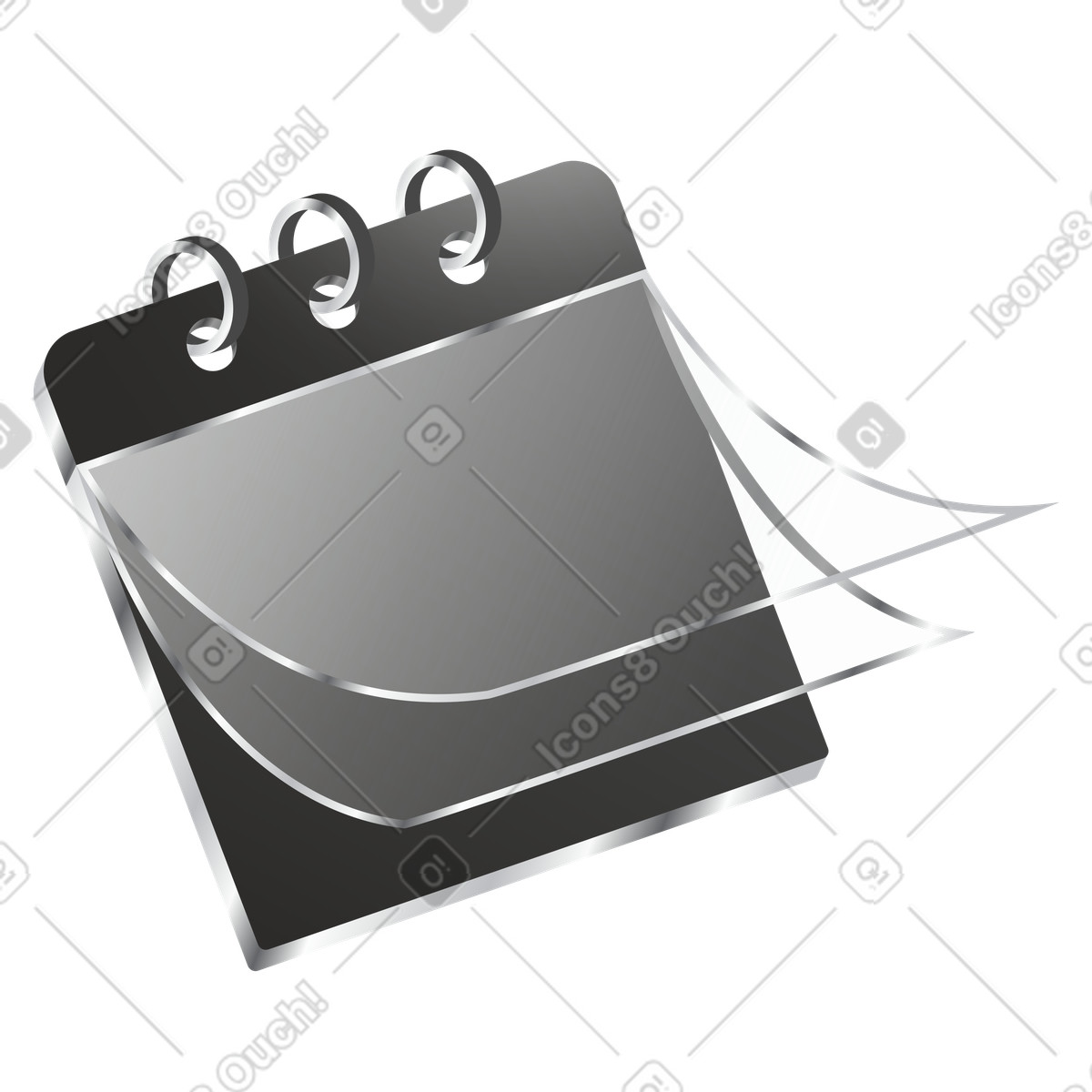 Calendar with flying sheets, Time management and scheduling, Planning organization illustration in Token style download in PNG, SVG