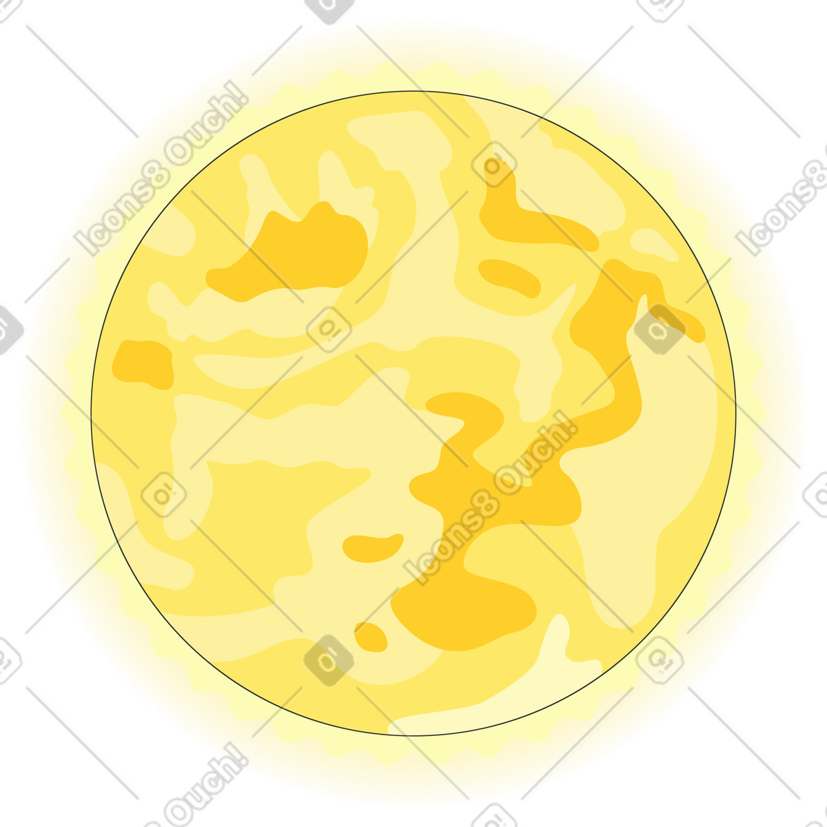 Sun illustration in Kit style download in PNG, SVG