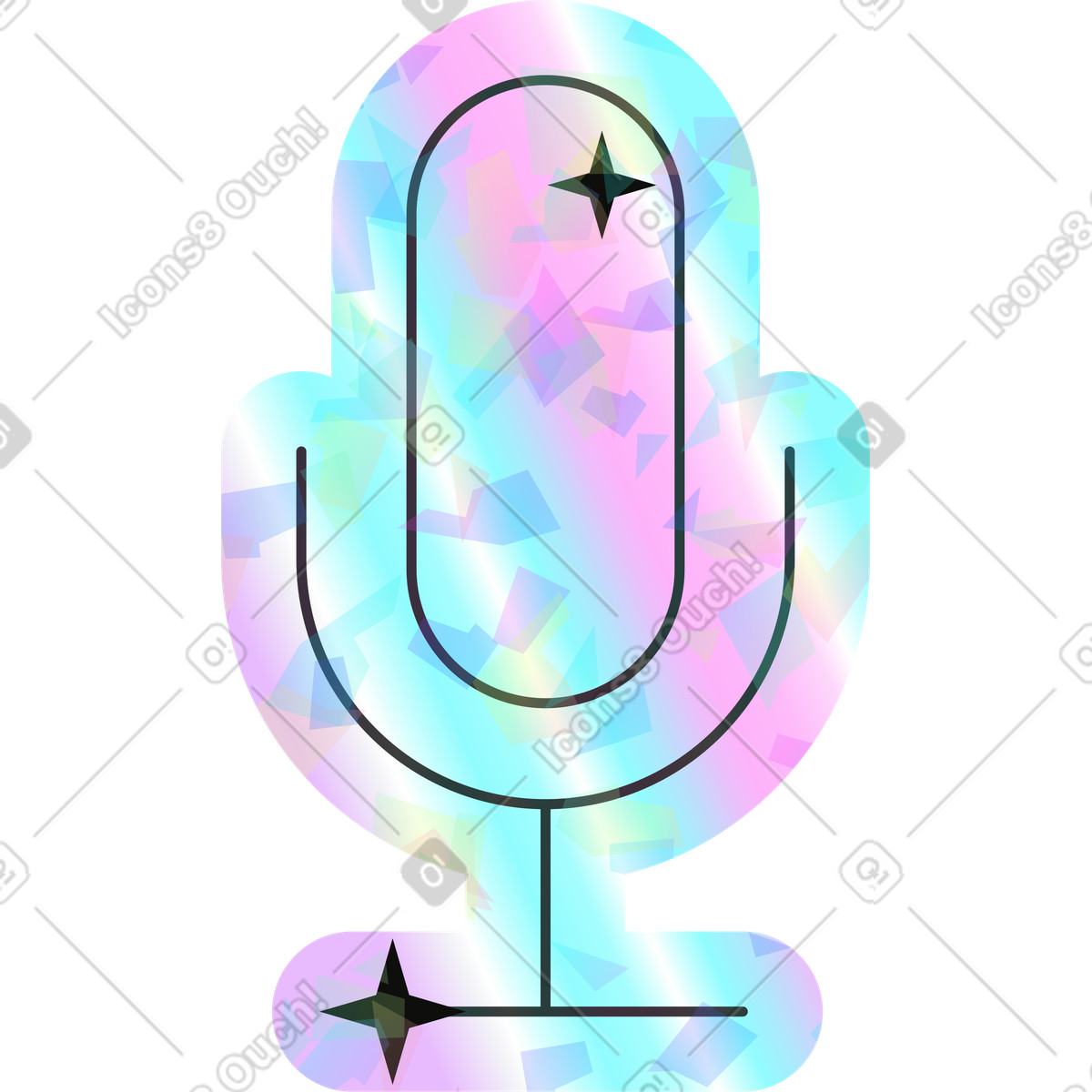 下载 Holostickers 风格的 麦克风 插画，支持 PNG、SVG 格式