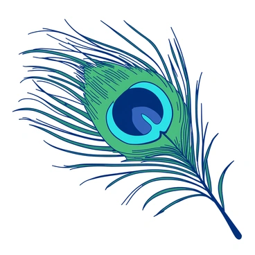 A close-up of a peacock feather is showcased, emphasizing the intricate details of its "eye" pattern. The feather has a rich texture, with the "eye" design featuring a swirl of hues that capture the viewer's attention. The vibrant colors of the feather are prominently displayed, creating a striking visual contrast. The delicate barbs of the feather are arranged elegantly, enhancing its natural beauty.
