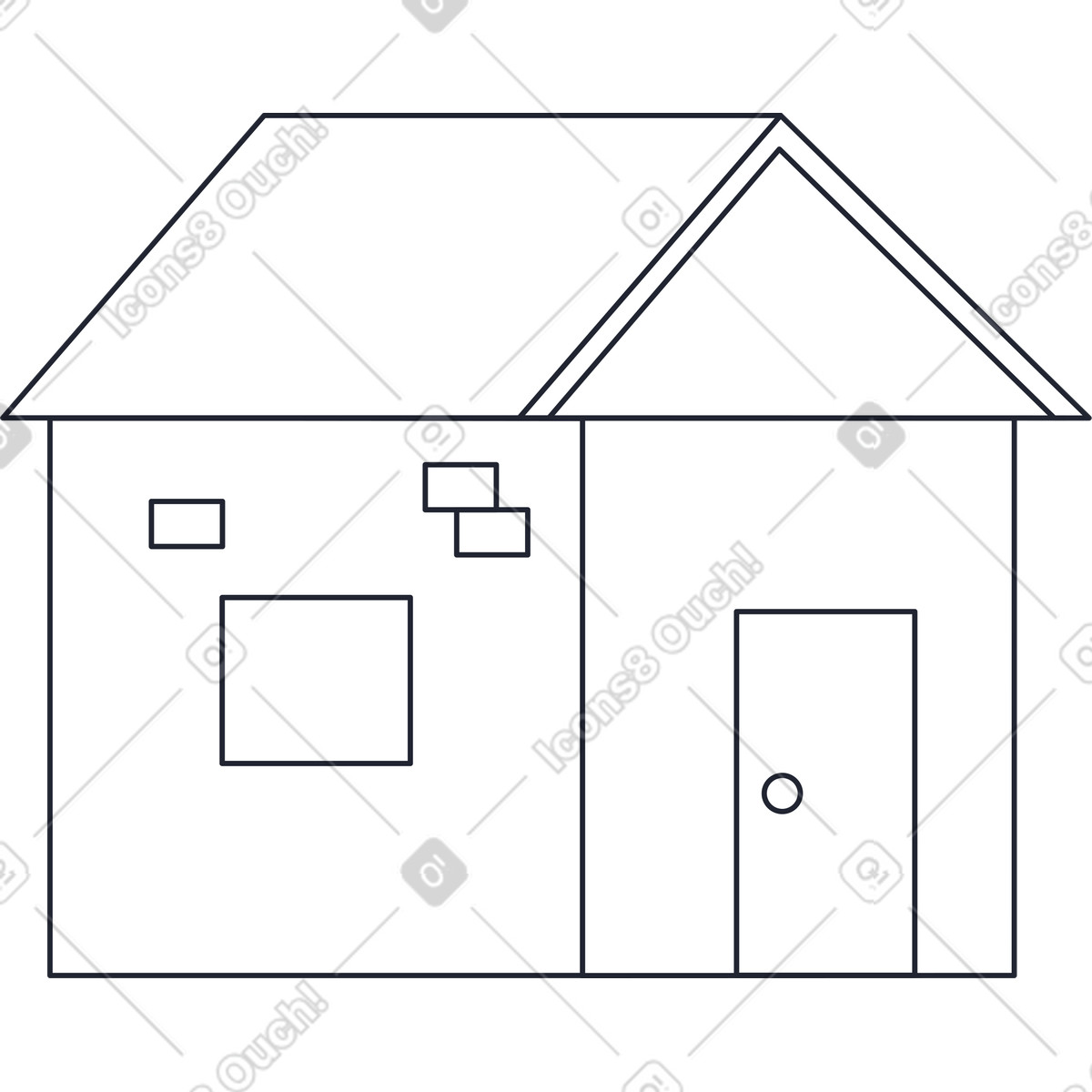 White house illustration in Pablita style download in PNG, SVG