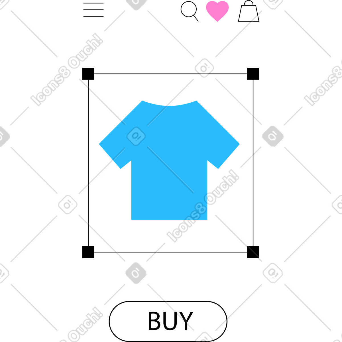 Online store interface illustration in Knotty style download in PNG, SVG