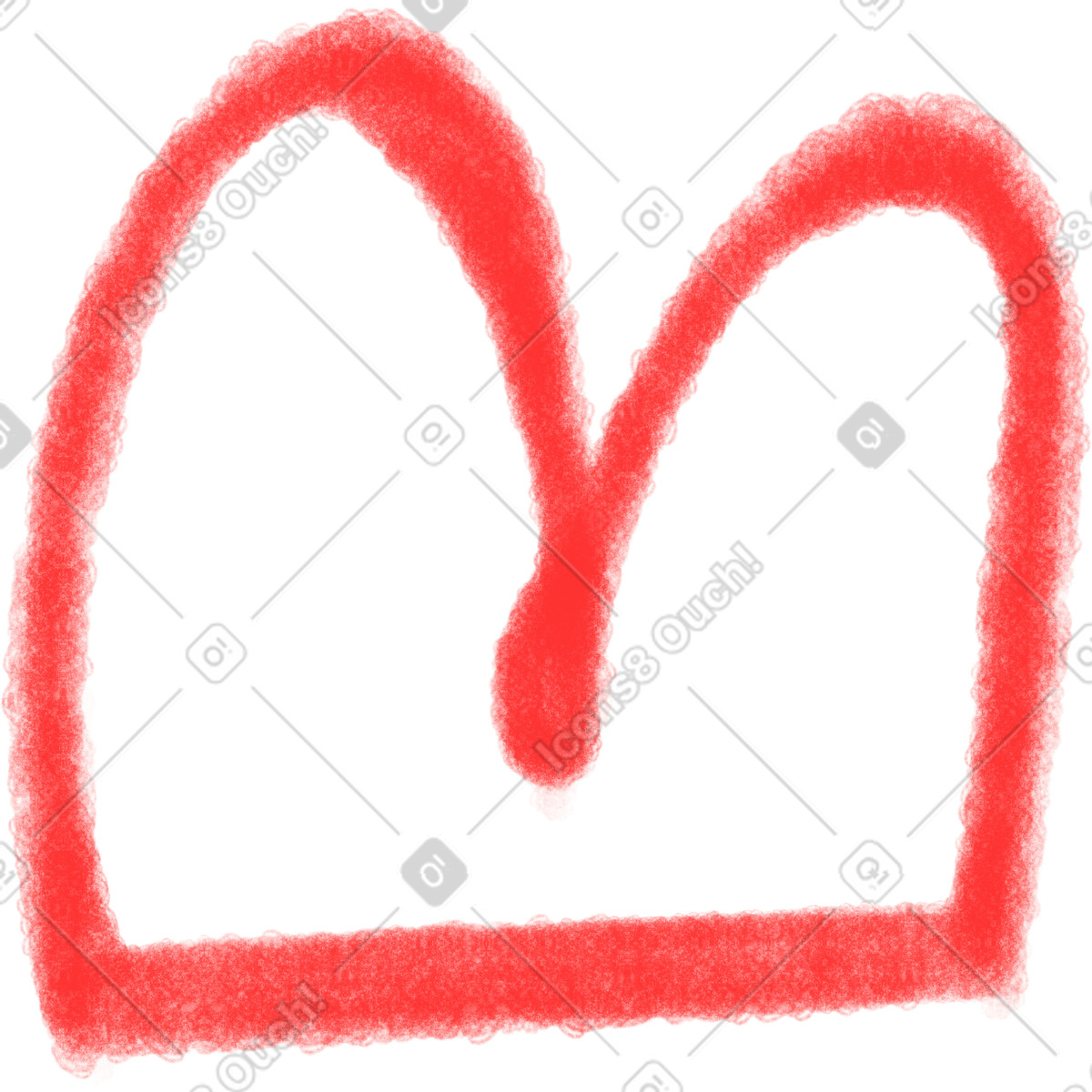下载 Doodle 风格的 Red m-shaped lines 插画，支持 PNG、SVG 格式