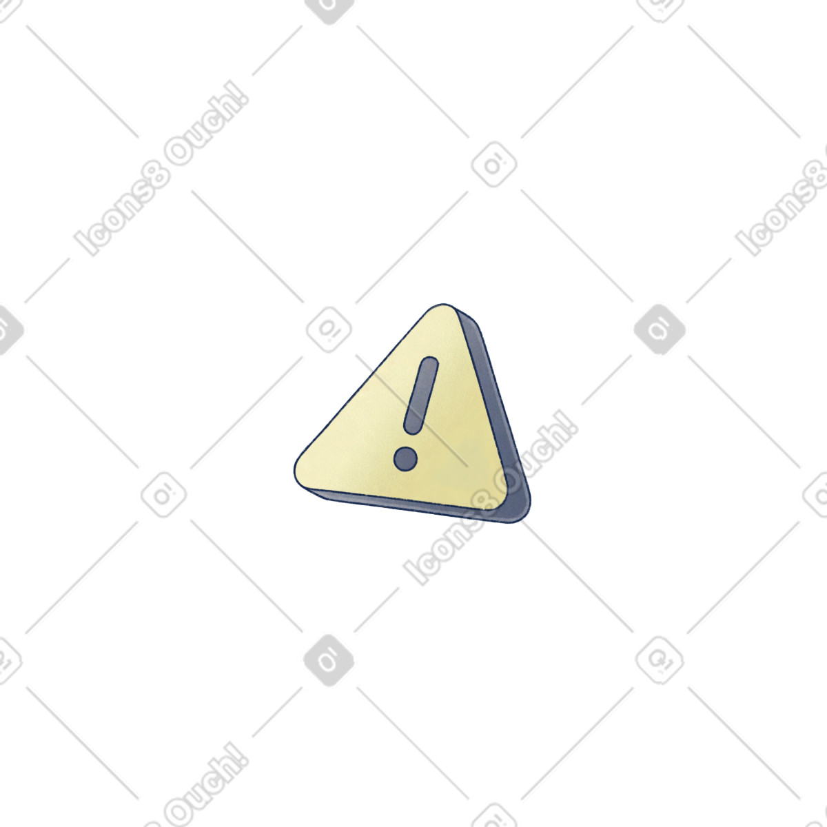 Illustration Triangle jaune avec un point d'exclamation dans le style Haze à télécharger aux formats PNG, SVG