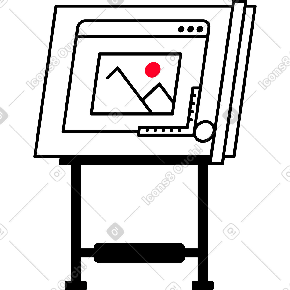 Transistor スタイルの 製図板 のイラストをPNG、SVG形式でダウンロード