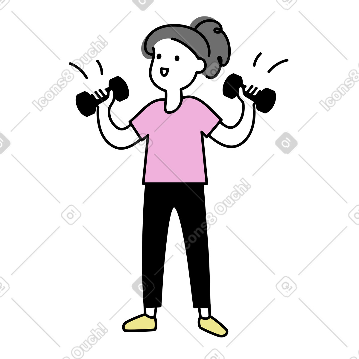 Exercising with weights illustration activism clipart for awareness graphics PNG SVG