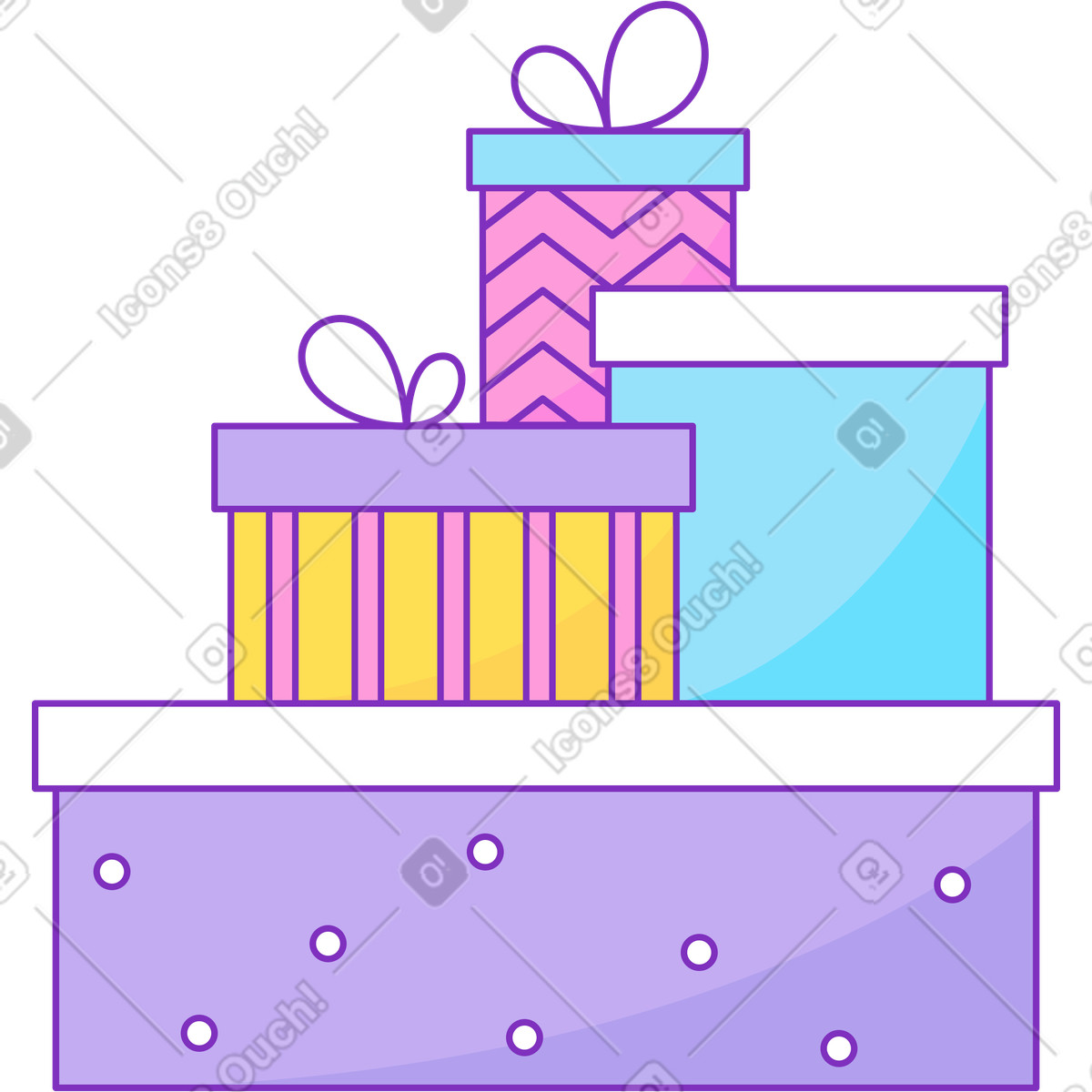 Ilustración Christmas gifts in boxes en estilo Elastic a descargar en PNG y SVG