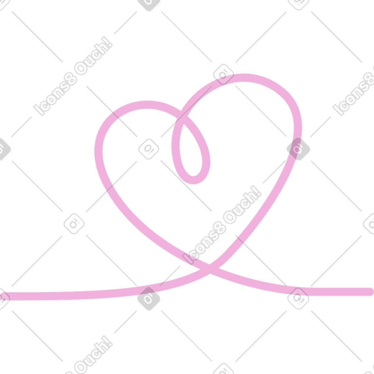 Outline heart illustration in Mochi style download in PNG, SVG