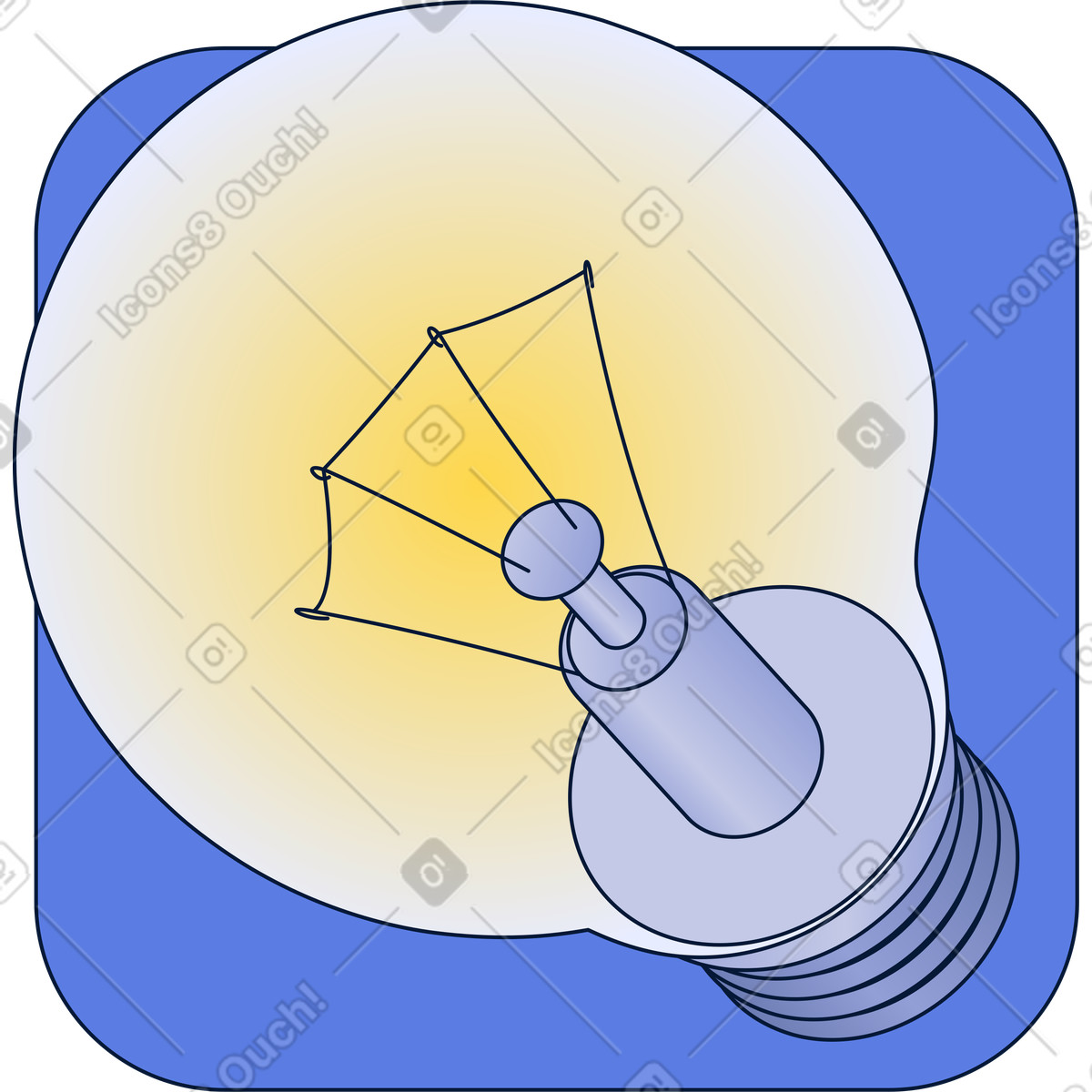 Ilustración Icono de bombilla en estilo Neat a descargar en PNG y SVG