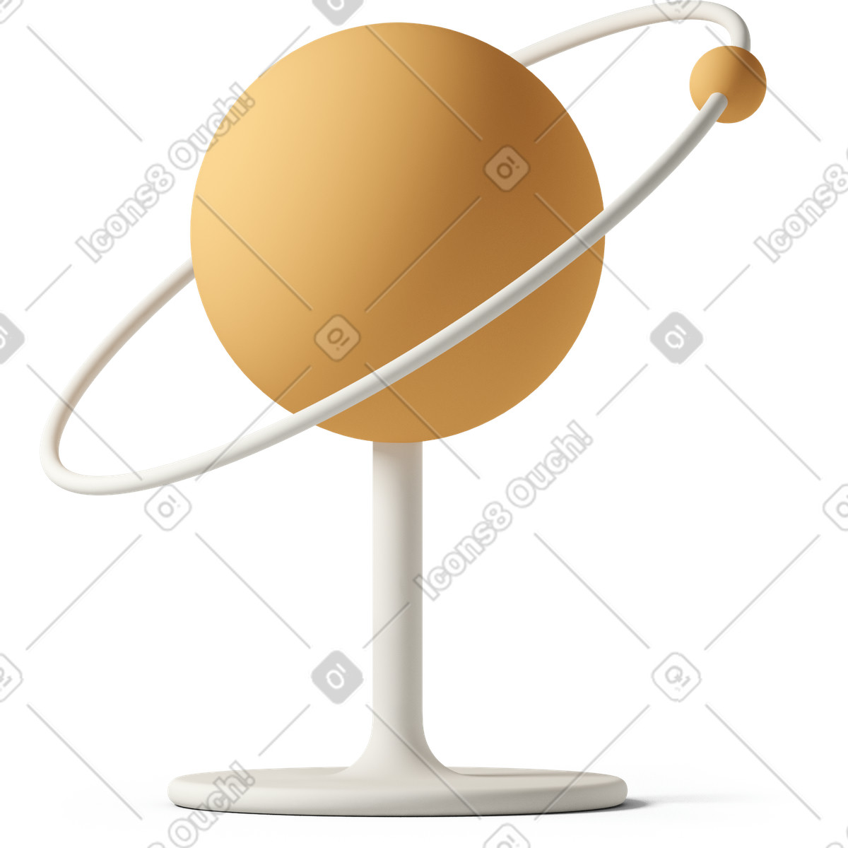 Ilustração de Orange saturn model em no estilo 3D Casual life para baixar em PNG, SVG