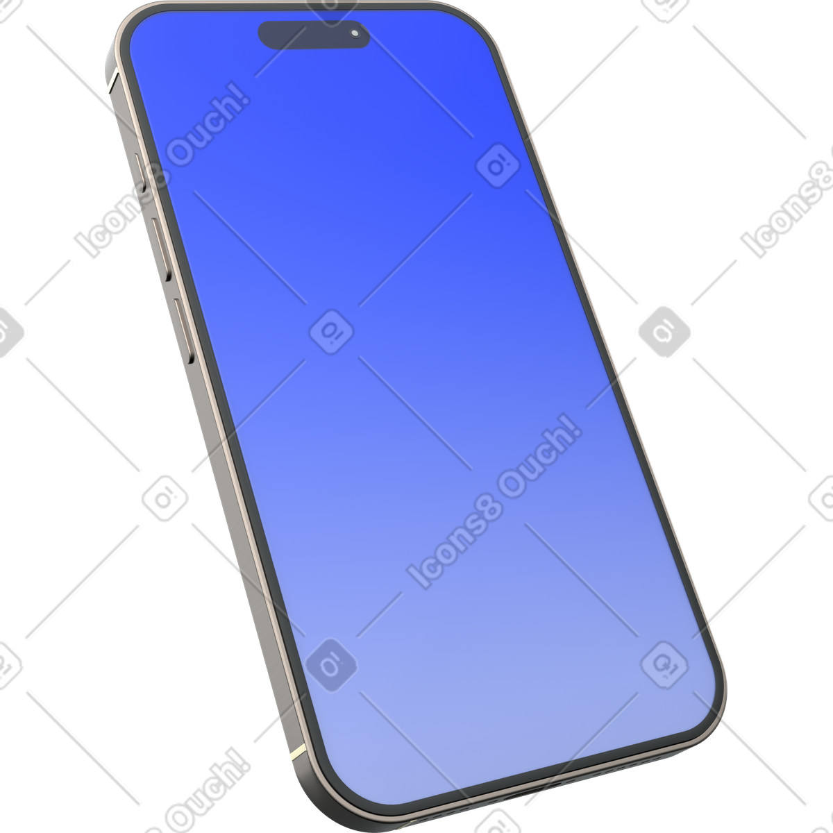 Smartphone mockup, modern mobile device, gradient screen template illustration in 3D Enterprise style download in PNG, SVG