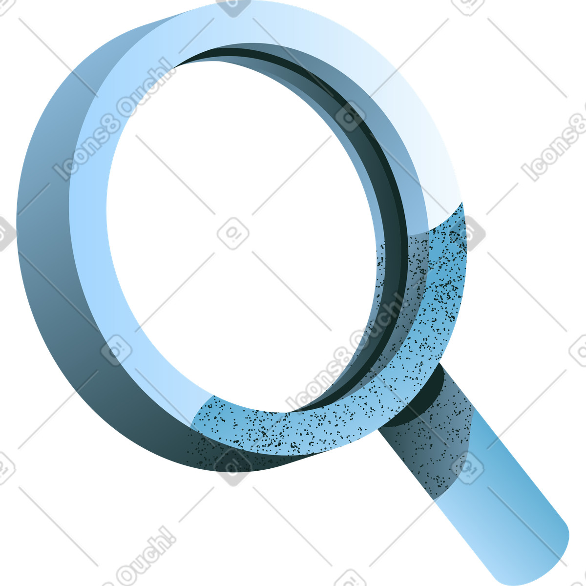 Ilustração de Lupa em isometria no estilo Concept para baixar PNG, SVG