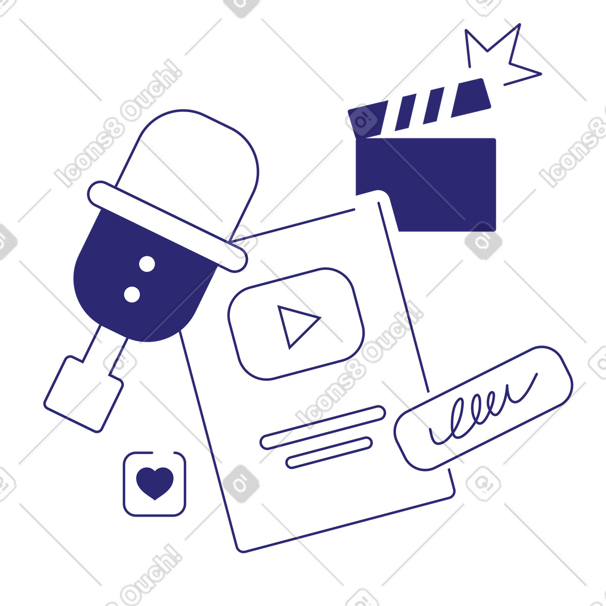 Ilustración Premio al creador de contenido/video en estilo Cut a descargar en PNG y SVG