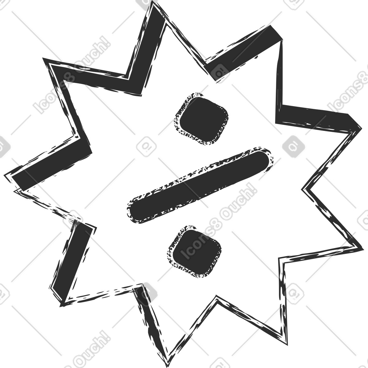 Illustration Signe de pourcentage dans l'étoile le style Graphite à télécharger aux formats PNG, SVG