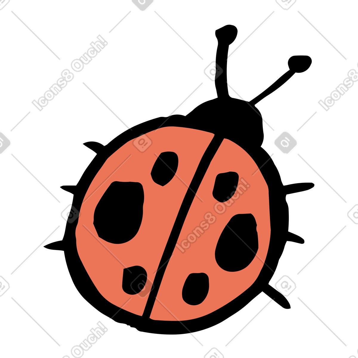 Illustration Coccinelle dans le style Scandi à télécharger aux formats PNG, SVG