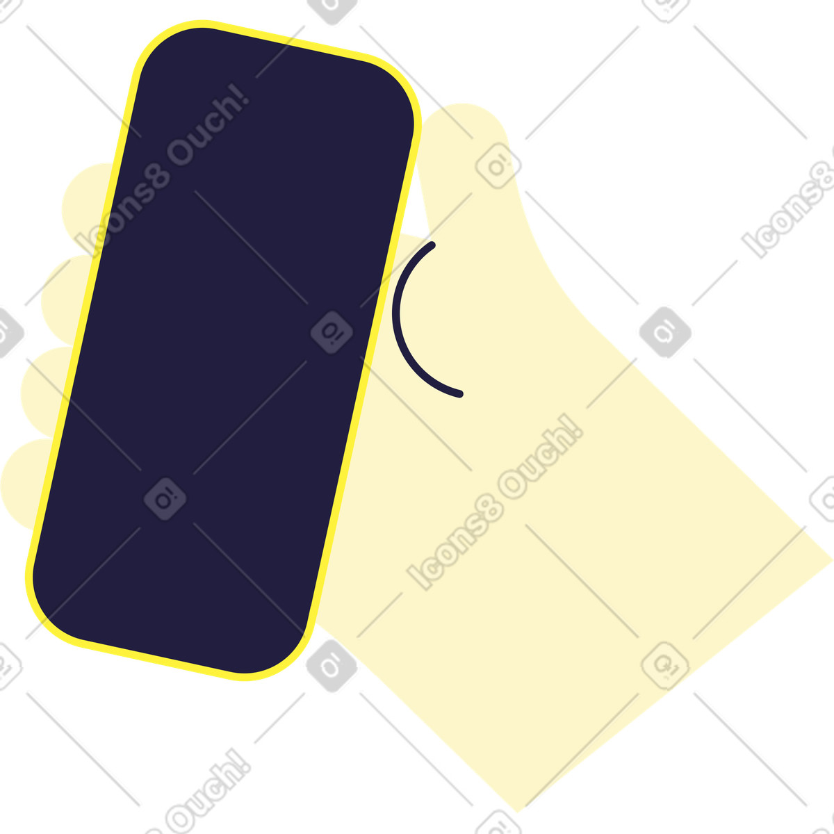 Telefono in mano illustrazione stile Mellow scarica PNG, SVG