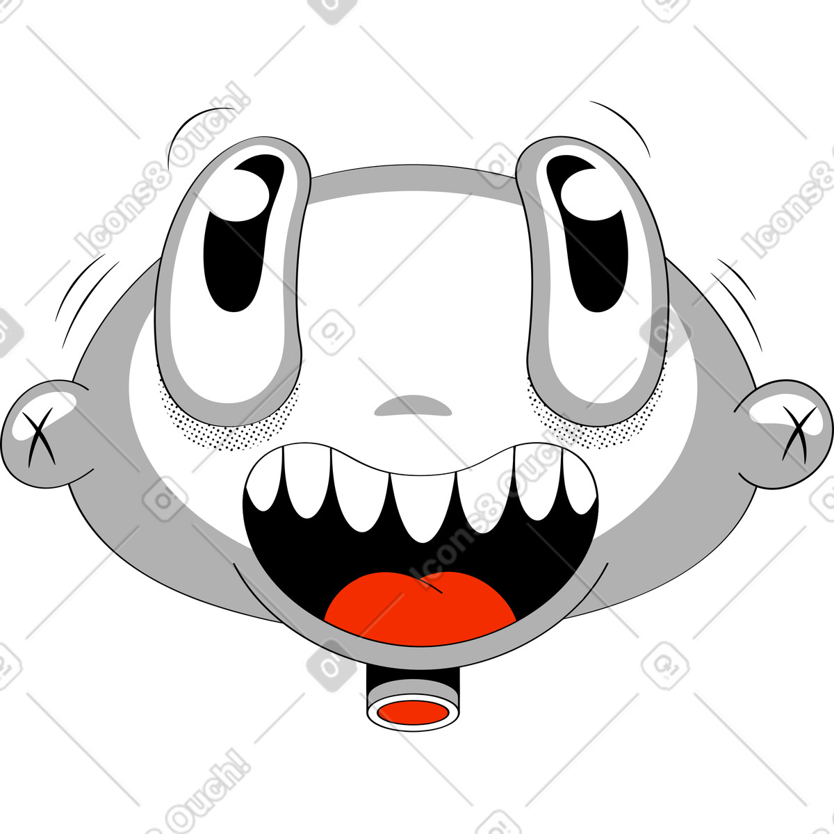 Illustration Tête dans le style Looney à télécharger aux formats PNG, SVG