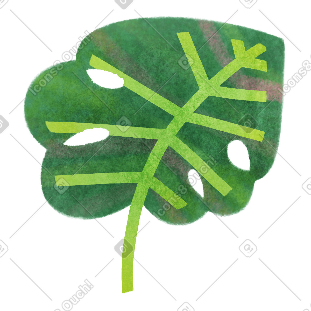 Leaf illustration in Jungle style download in PNG, SVG