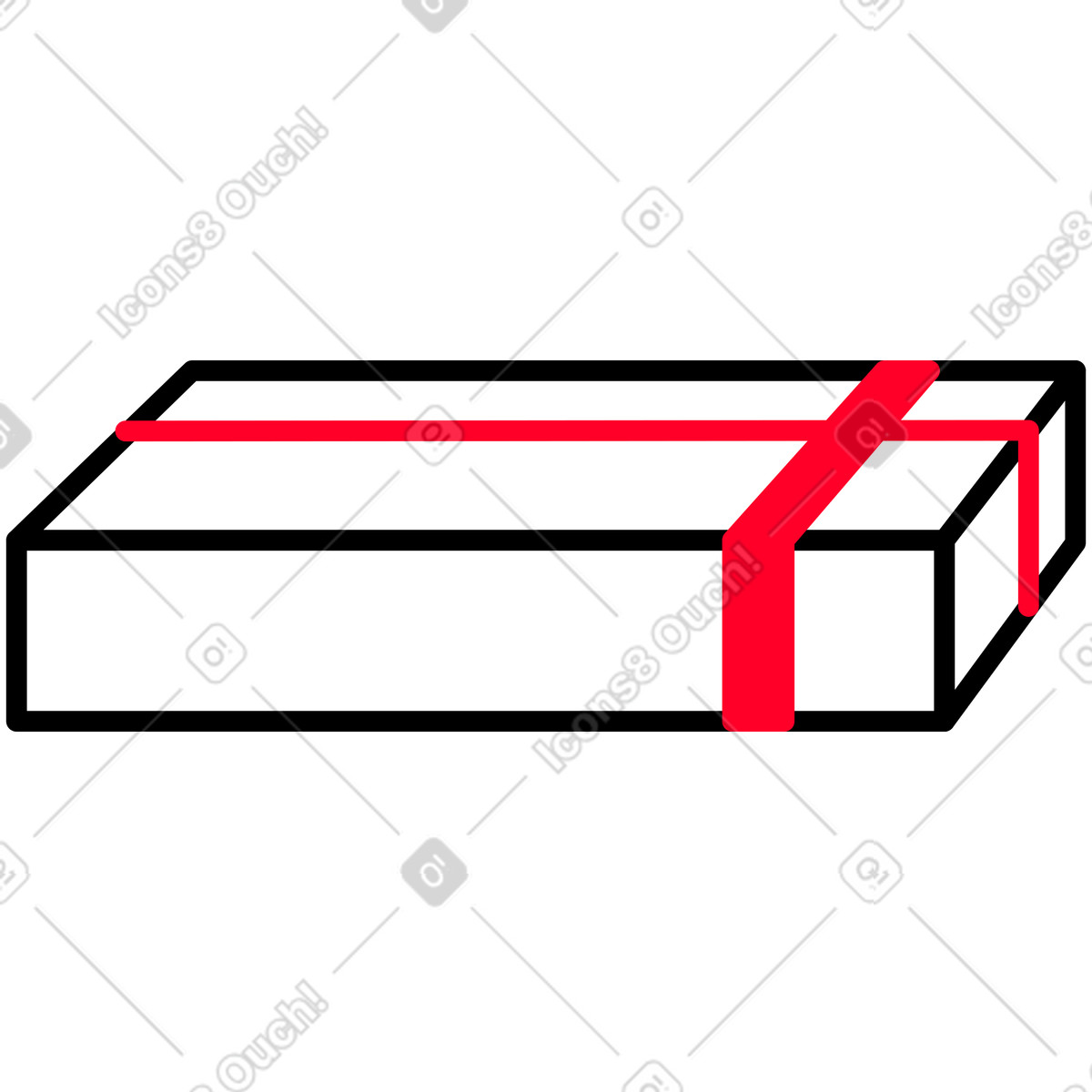 Ilustración White long box with red ribbon en estilo Transistor a descargar en PNG y SVG
