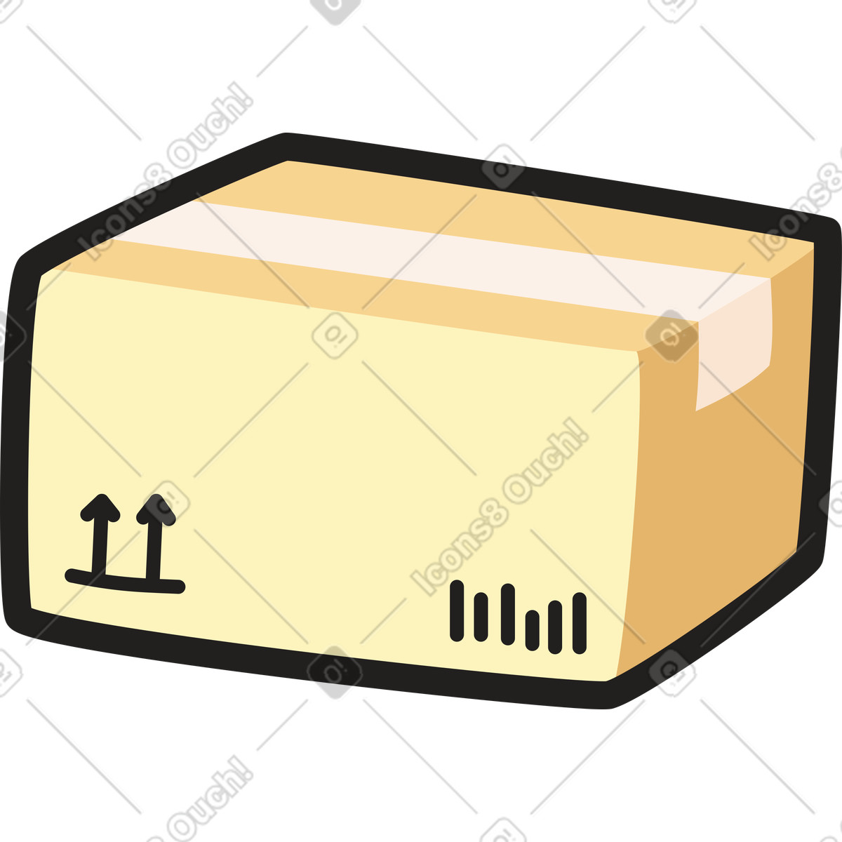 Delivery box illustration in Clipart style download in PNG, SVG