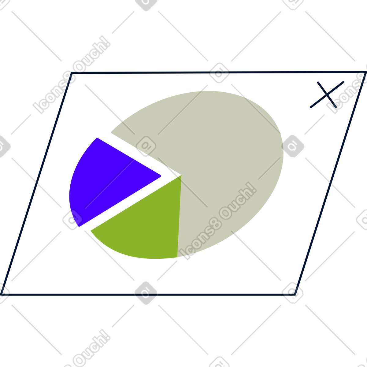 Circular graph icon illustration in PNG, SVG