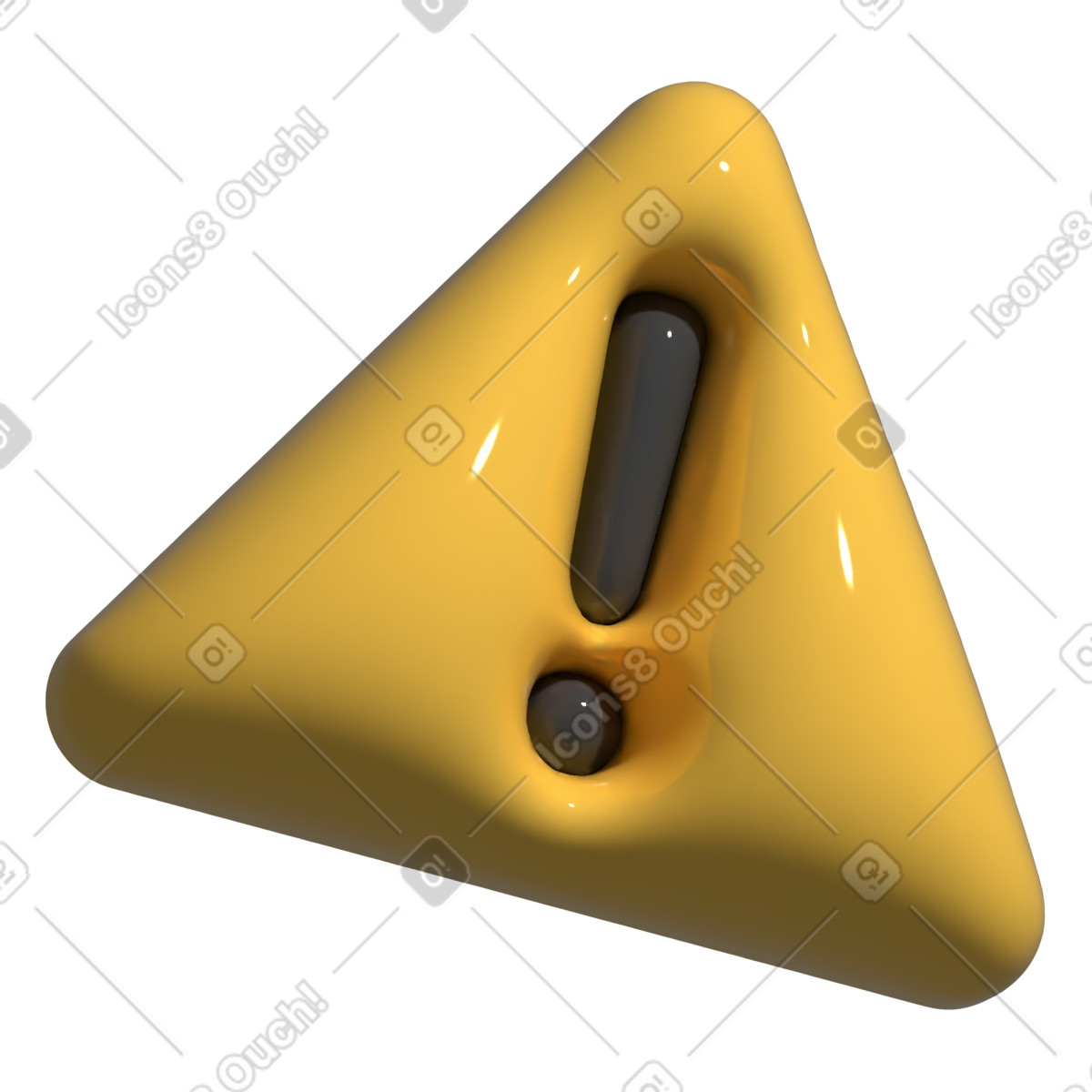 Ilustración Signo de exclamación en un triángulo estilo Cartoony a descargar PNG y SVG