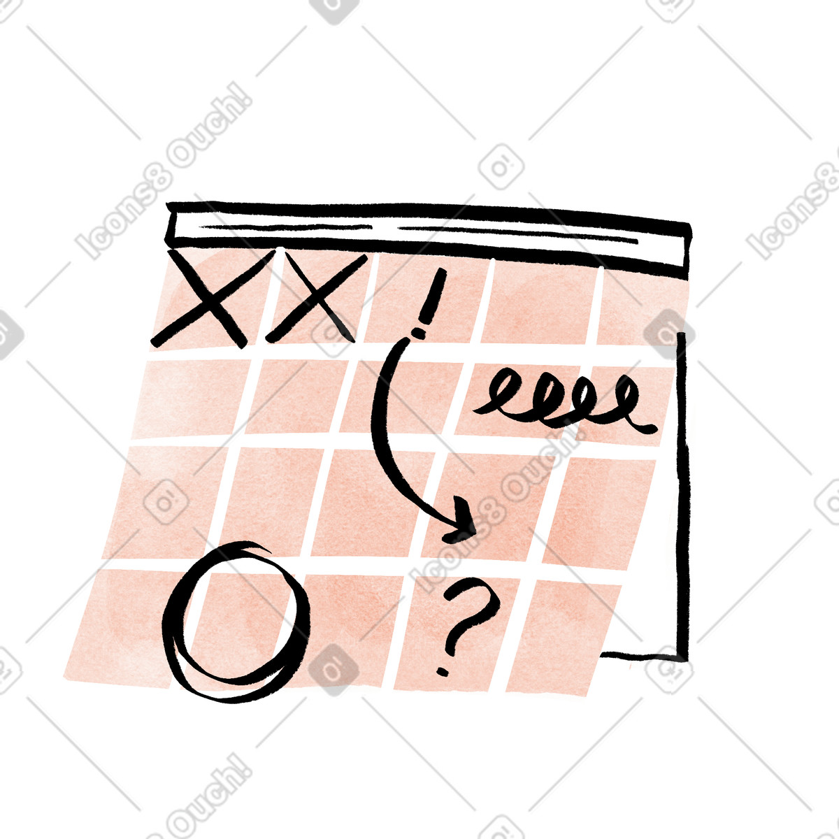 Pianificazione del calendario in anticipo, giornaliera e organizzazione della lista delle cose da fare illustrazione animata stile Hand-drawn animation scaricabile GIF, Lottie (JSON), AE