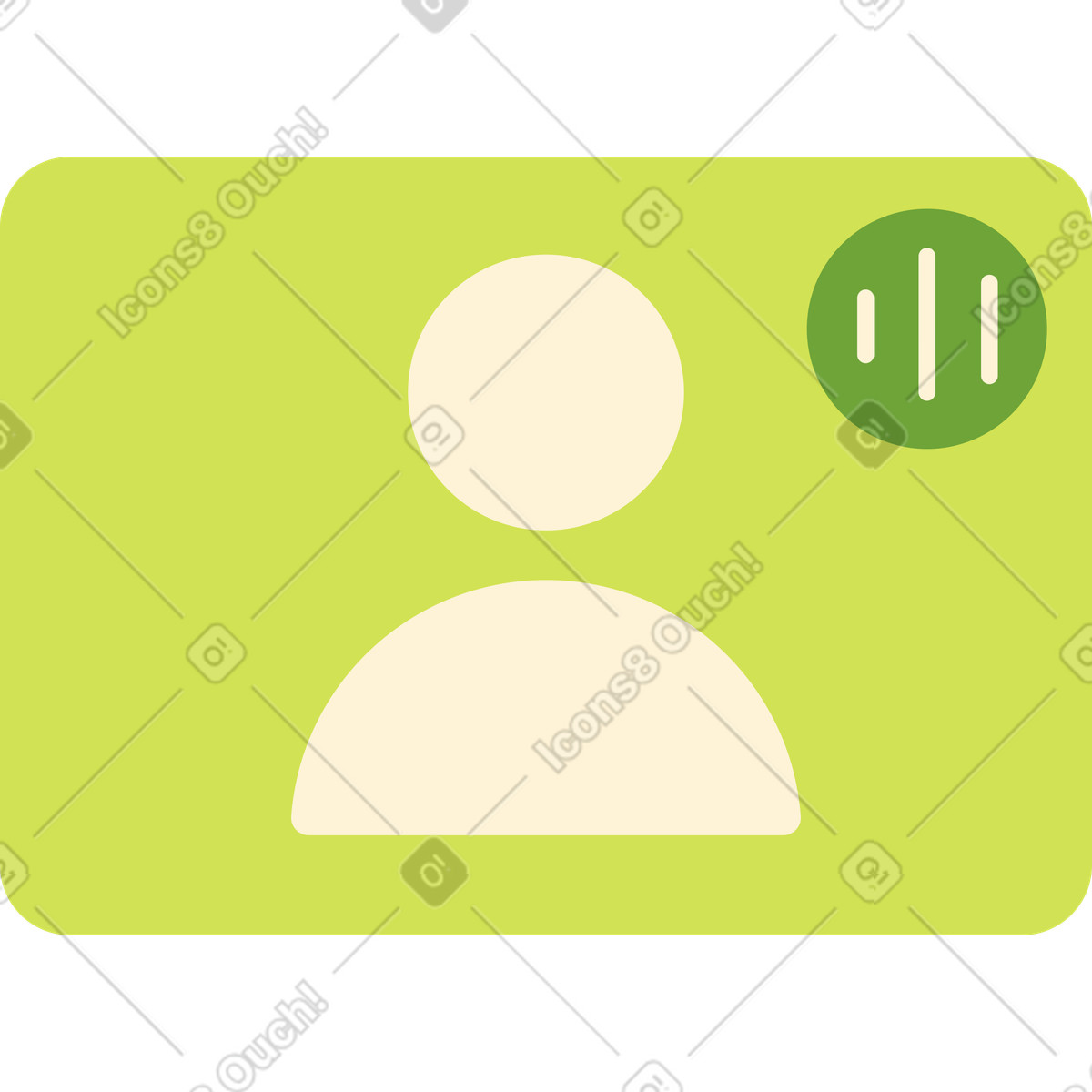 Ilustración Icono con un avatar y una pista de audio. en estilo Catchy a descargar en PNG SVG
