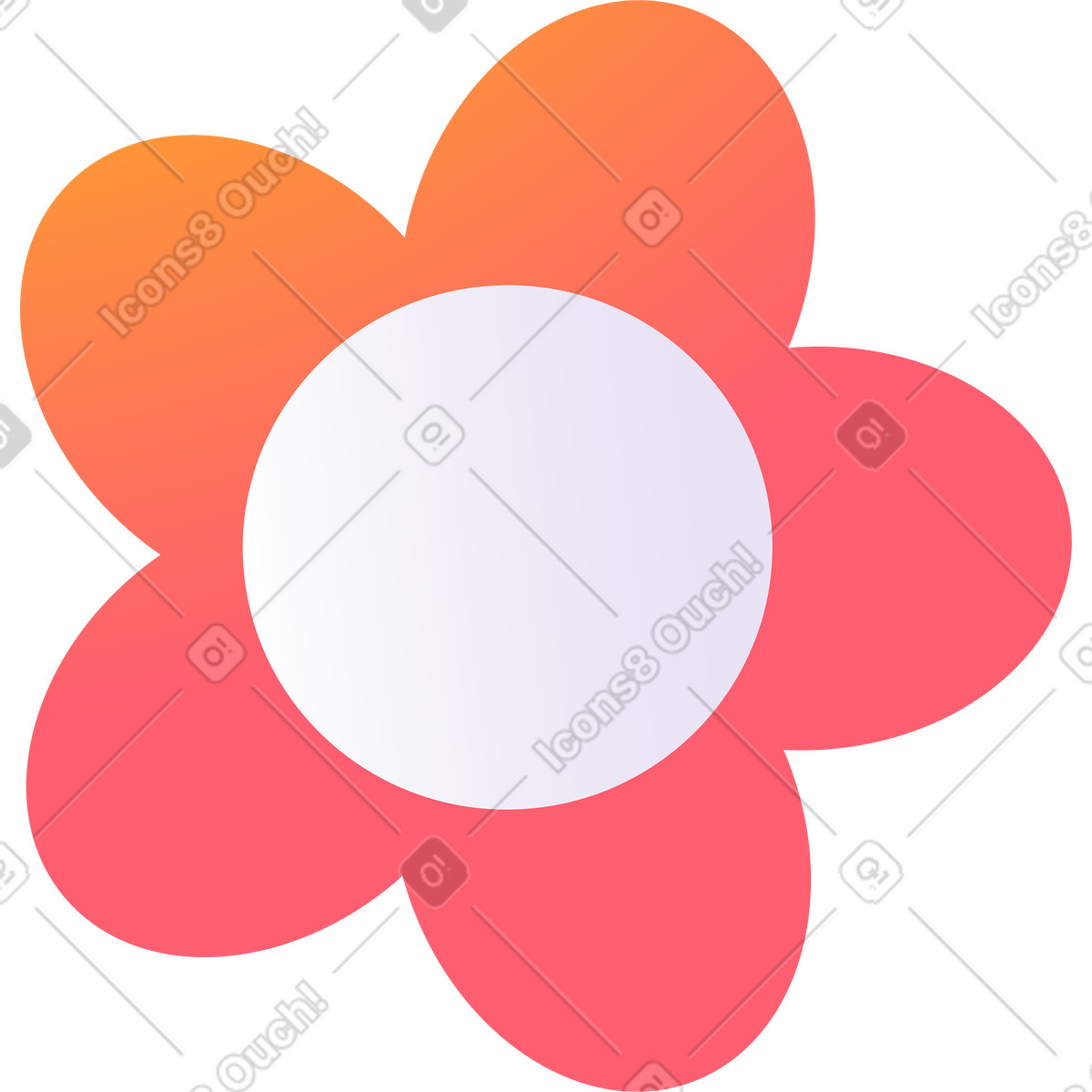 Ilustración Red flower en estilo Puffy a descargar en PNG y SVG