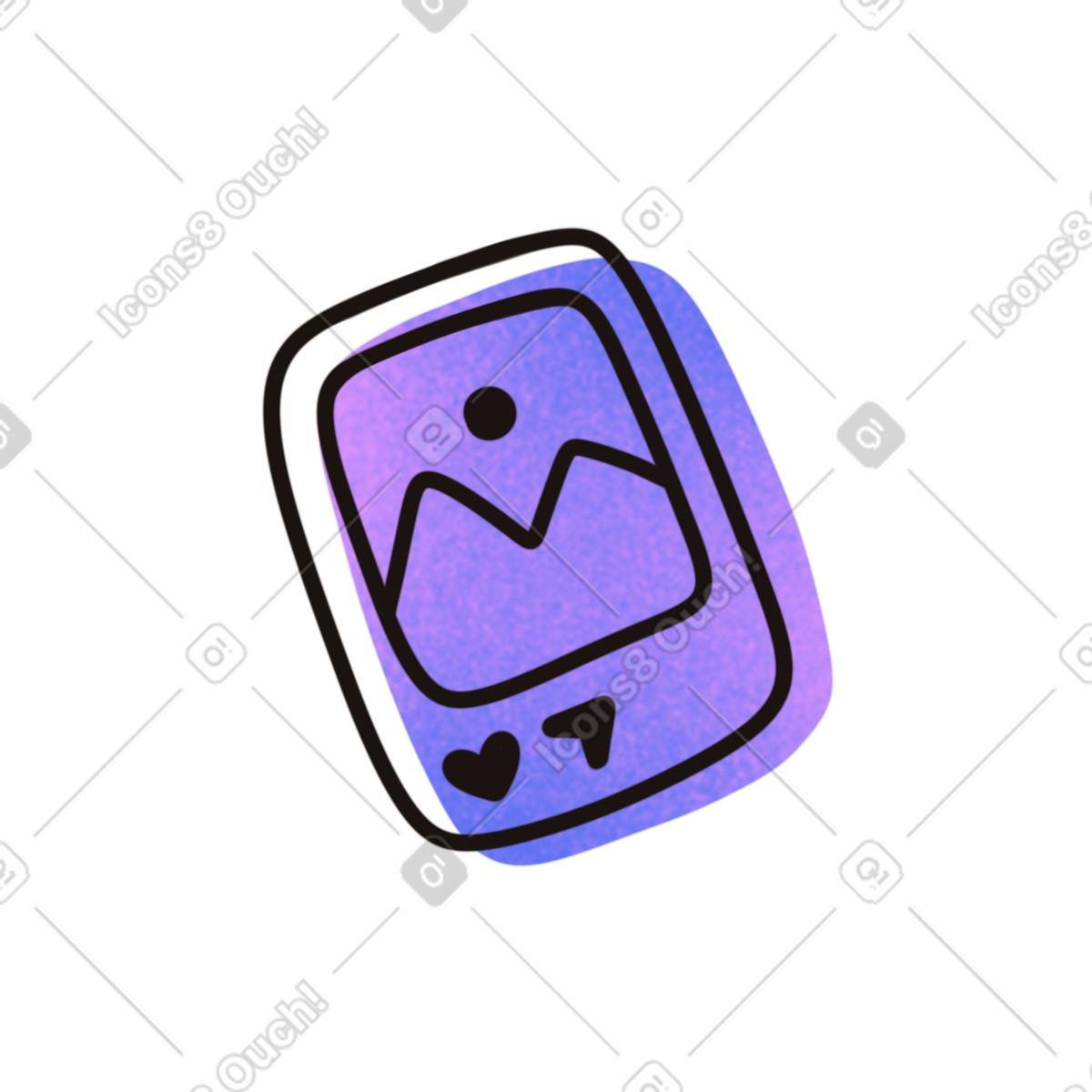 Icona post social media illustrazione in stile Flow scarica in PNG, SVG