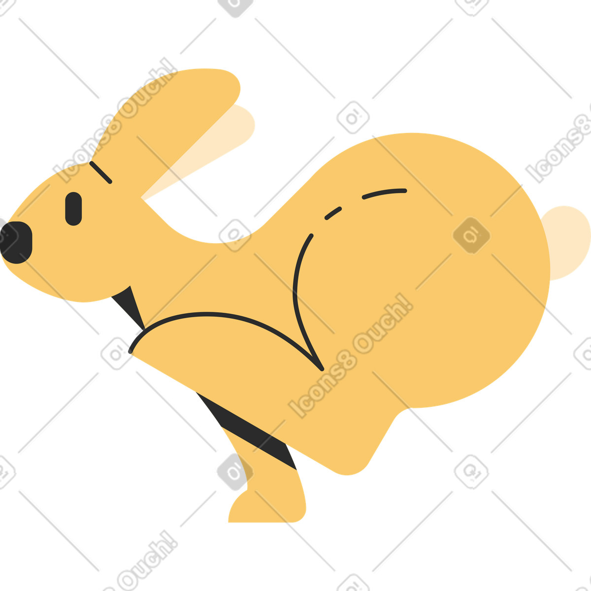 Rabbit illustration in Marginalia style download in PNG, SVG