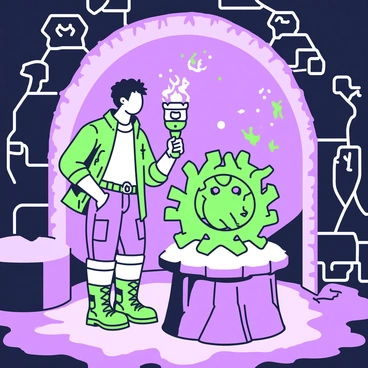 An explorer discovering a legendary artifact depicting a Balrog in a forgotten temple