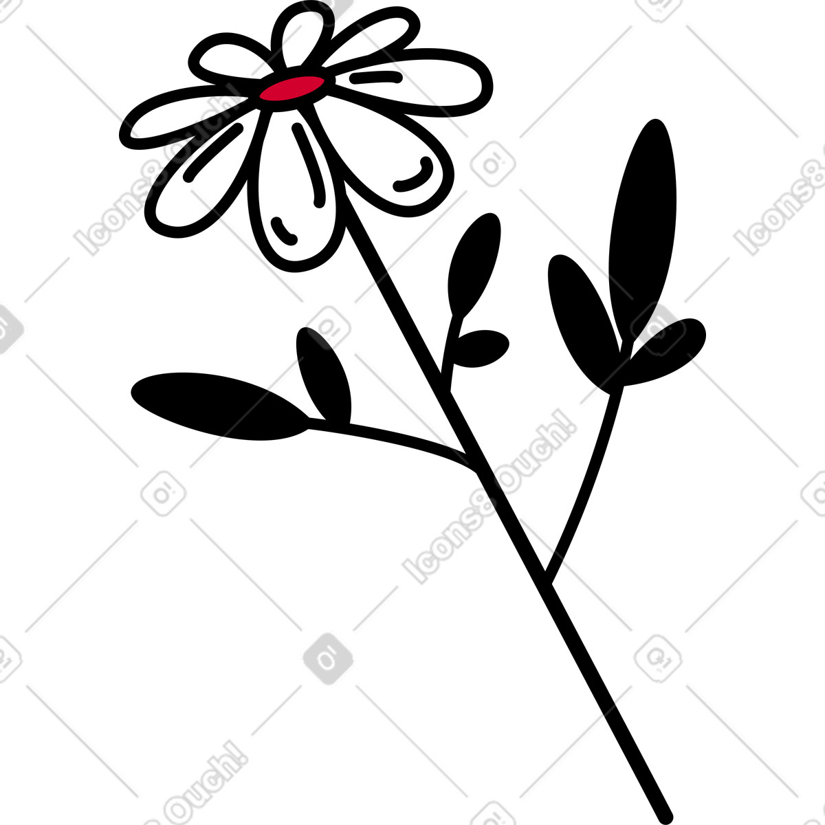 Blume-Illustration im Ruby-Stil als Download in PNG, SVG