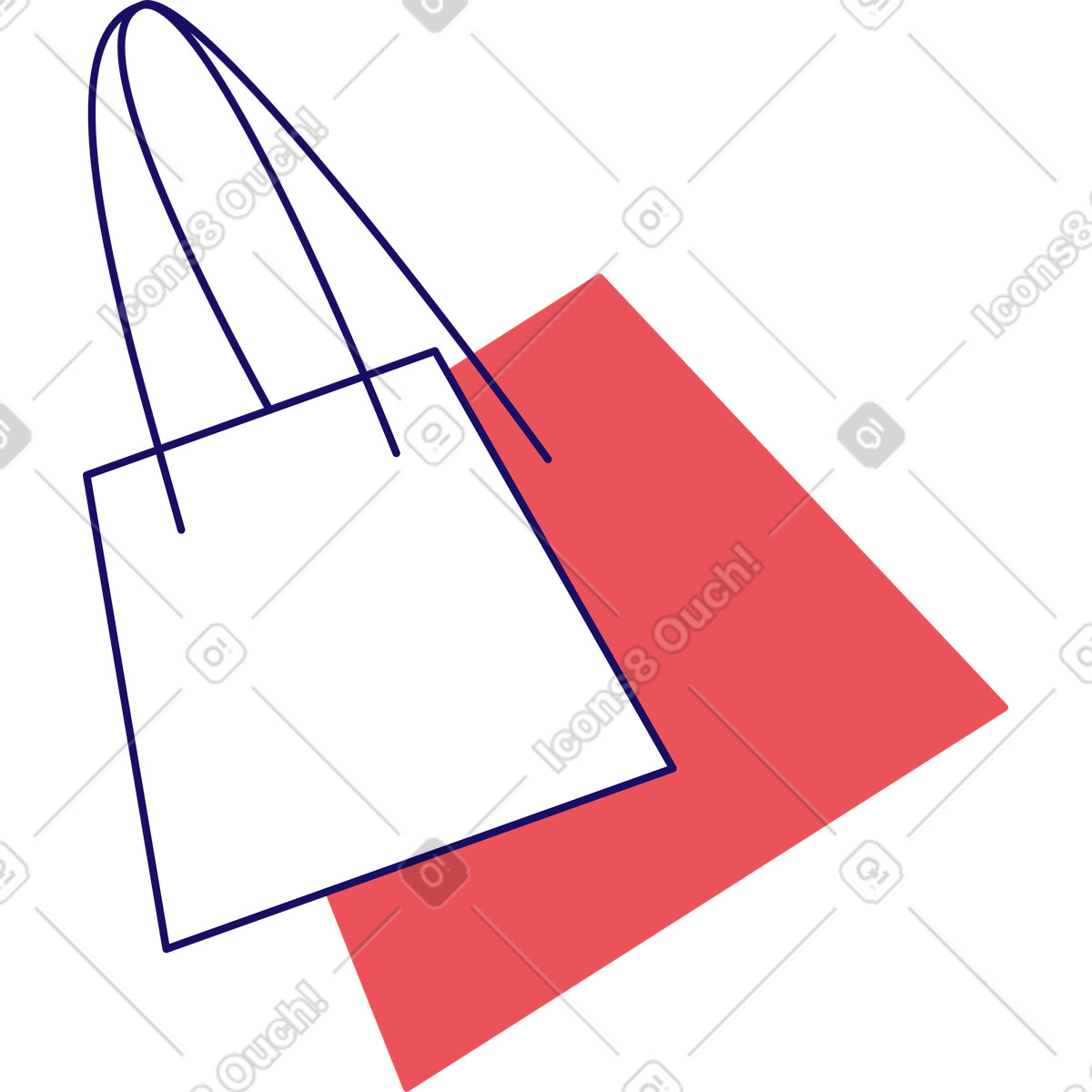 Einkaufstüten-Illustration im Bendy-Stil als Download in PNG, SVG
