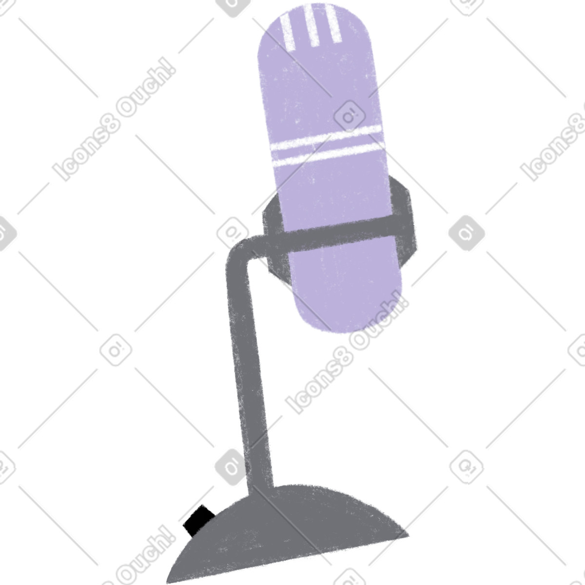 Tutti スタイルの Purple microphone on a gray stand のイラストをPNG、SVG形式でダウンロード