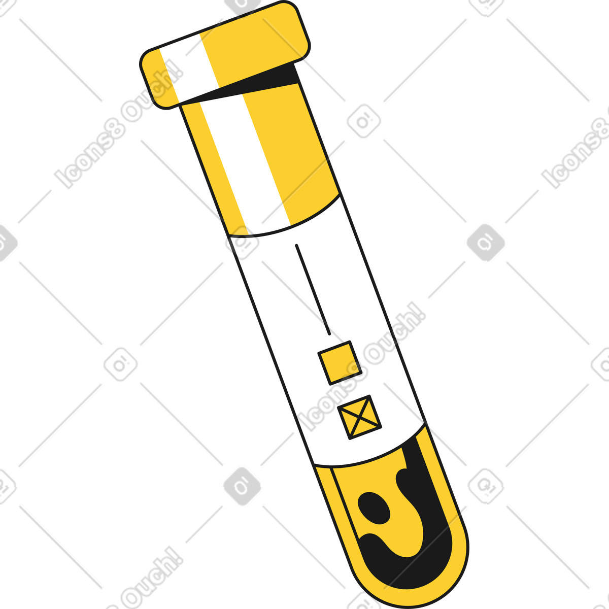 Ilustración Tubo de ensayo en estilo Taxi a descargar en PNG y SVG