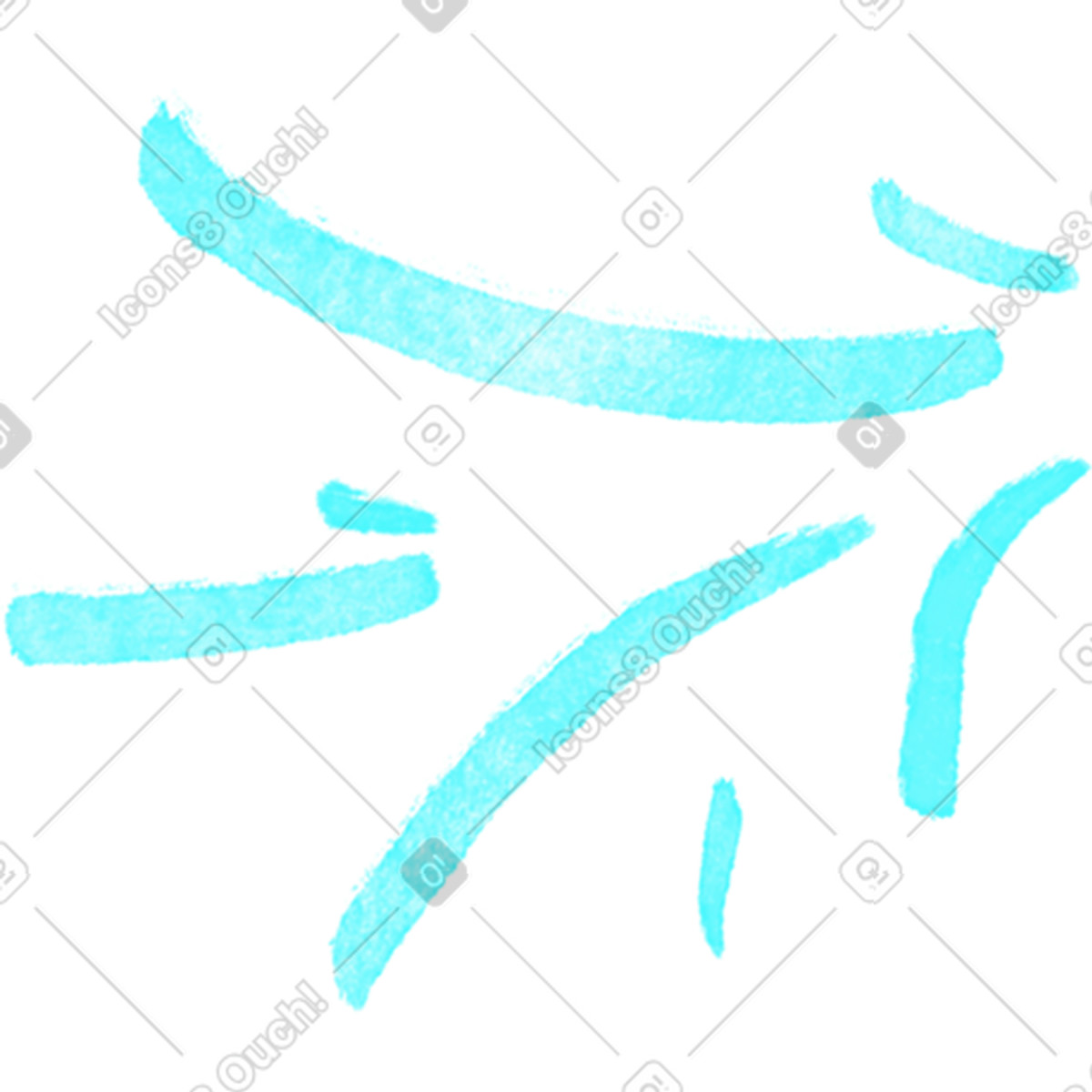Blue splash lines illustration in Inky style download in PNG, SVG
